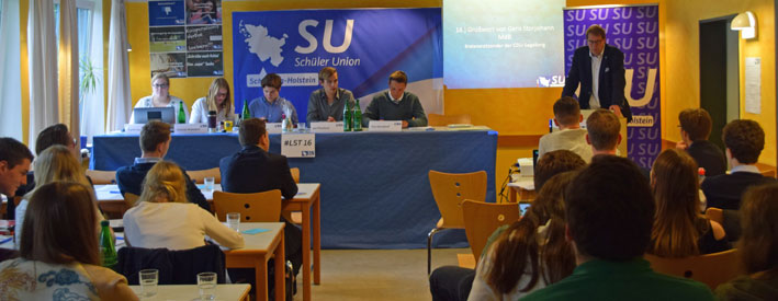 Rede von Gero Storjohann auf der Landesschülertagung der Schüler Union Schleswig-Holstein in der Jugendherberge in Bad Segeberg.