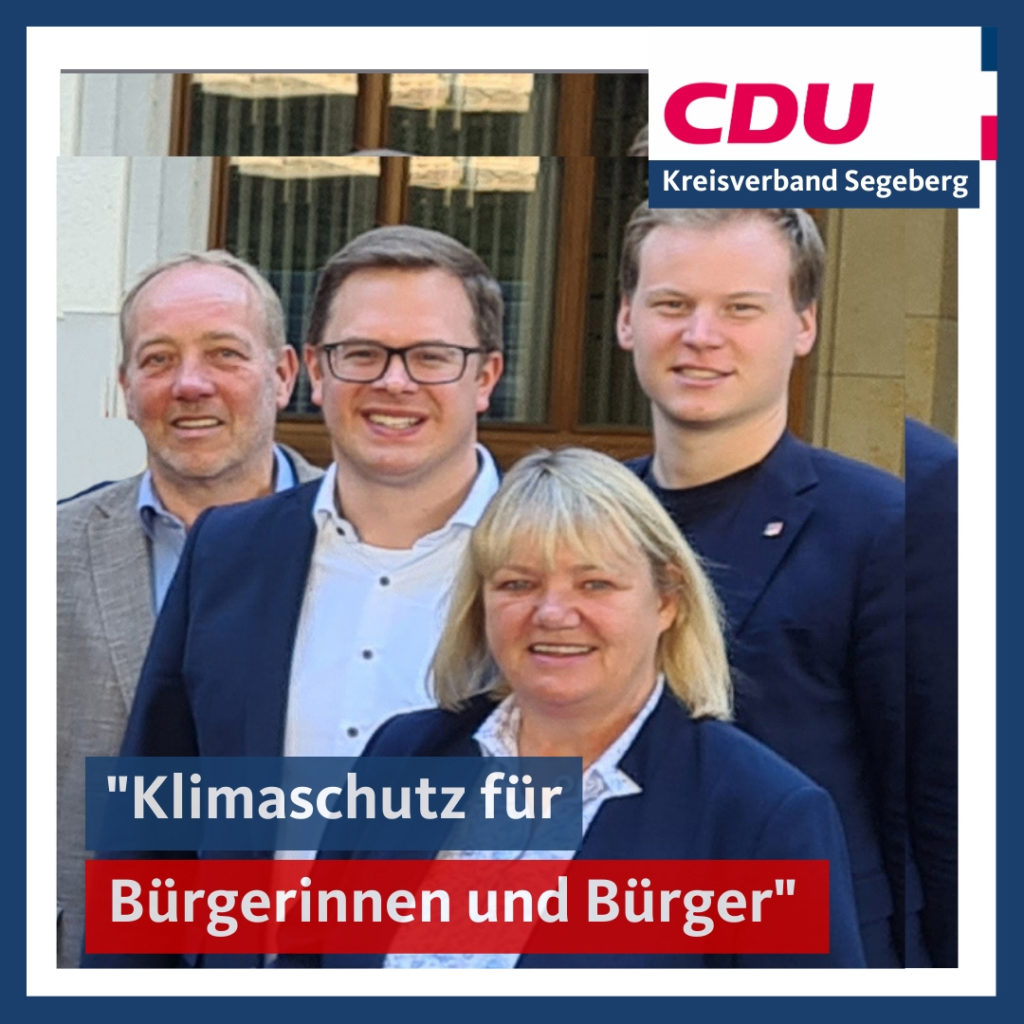 Die 4 CDU Landtagsabgeordneten aus dem Kreis Segeberg: (vlnr.) , Sönke Siebke, Ole Plambeck, Katja Rathje-Hoffmann und Patrick Pender.